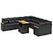 Set Divani Da Giardino 11 Pz Con Cuscini In Polyrattan Nero - Foto miniatura 1