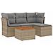 Set Divano da Giardino 5 pz con Cuscini Beige in Polyrattan - Foto miniatura 1