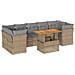 Set Divano Da Giardino 8 Pz Con Cuscini Beige In Polyrattan - Foto miniatura 2