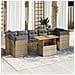 Set Divano Da Giardino 8 Pz Con Cuscini Beige In Polyrattan - Foto miniatura 1