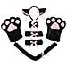 Set Di Guanti Senza Dita E Fascia Per La Testa Con Zampa Di Gatto Carina Black - Foto miniatura 1