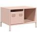 Tavolino Rosa 68,5x50x43,5 Cm In Acciaio Laminato A Freddo - Foto miniatura 2