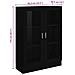 Armadietto Con Vetrina Nero 82,5x30,5x115 Cm Legno Multistrato - Foto miniatura 8