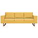 Divano A 3 Posti In Tessuto Giallo - Foto miniatura 2