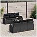 Set di divani da giardino con cuscini Nero Polyrattan - Foto miniatura 3