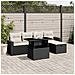 Set Divano da Giardino 6 pz con Cuscini Nero in Polyrattan - Foto miniatura 2