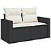 Set Divano da Giardino 6 pz con Cuscini Nero in Polyrattan - Foto miniatura 3