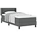 Letto con Box Spring e Materasso Grigio Scuro 80x200 cm Tessuto, Design Testata Lines Grigio Scuro 80 cm Tessuto - Foto miniatura 1