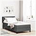 Letto con Box Spring e Materasso Grigio Scuro 80x200 cm Tessuto, Design Testata Lines Grigio Scuro 80 cm Tessuto - Foto miniatura 2