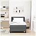 Letto con Box Spring e Materasso Grigio Scuro 80x200 cm Tessuto, Design Testata Lines Grigio Scuro 80 cm Tessuto - Foto miniatura 5