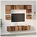 Set mobile TV 8 pcs Legno vecchio 80 x 30 x 30 cm - Foto miniatura 4