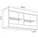 Komodee Tivoli Horizontal 100 Vetrina Sospesa, Bianco/rovere Wotan, Senza Led, Larghezza 100 Cm X Altezza 50 Cm X Profondità 29 Cm, Per Soggiorno, Sala Da Pranzo - Foto miniatura 2