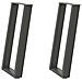 Gambe per tavolo consolle a forma di U 2 pz Antracite 28x(72-73) cm Acciaio - Foto miniatura 2