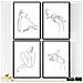 Set Di 4 Stampe Lamini Di Disegni E Schizzi A Una Linea Donne Poster Nordico Dei Volti Nudi Corpi Al Naturale Tavolo Cornice Nera A3 - Foto miniatura 1