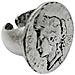 Anello A Forma Di Moneta In Zama Placcato Con 7 Micron Di Argento Sterling Con Effetto Anticato. Misura 16 - Foto miniatura 1