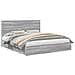 Letto con Contenitore con testiera Grigio Sonoma 200 x 200 cm - Foto miniatura 1
