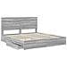 Letto con Contenitore con testiera Grigio Sonoma 200 x 200 cm - Foto miniatura 5