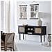 Credenza In Legno E Rete Di Bambù Con Due Ante Nere 152,5x38x81h - Foto miniatura 2