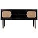 Credenza In Legno E Rete Di Bambù Con Due Ante Nere 152,5x38x81h - Foto miniatura 4