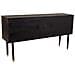 Credenza In Legno E Rete Di Bambù Con Due Ante Nere 152,5x38x81h - Foto miniatura 6