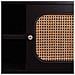 Credenza In Legno E Rete Di Bambù Con Due Ante Nere 152,5x38x81h - Foto miniatura 7