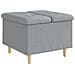 Pouf contenitore Grigio chiaro 60 x 60 x 45 cm Tessuto - Foto miniatura 1