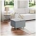 Pouf contenitore Grigio chiaro 60 x 60 x 45 cm Tessuto - Foto miniatura 2
