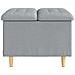 Pouf contenitore Grigio chiaro 60 x 60 x 45 cm Tessuto - Foto miniatura 5