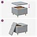 Pouf contenitore Grigio chiaro 60 x 60 x 45 cm Tessuto - Foto miniatura 9