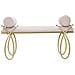 Panca Ribbon In Velluto Rosa Con Struttura Oro E Cuscini Cilindrici 112,5x49x53 Cm - Foto miniatura 3
