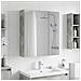 Mobiletto per specchio da bagno con lo scaffale Grigio cemento - Foto miniatura 4