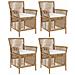 Sedia da esterno con cuscino 4 pcs Beige e Crema polyrattan - Foto miniatura 1