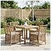 Sedia da esterno con cuscino 4 pcs Beige e Crema polyrattan - Foto miniatura 2