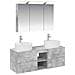 Set di mobili per il bagno 4 pcs Grigio Cemento - Foto miniatura 1