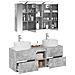Set di mobili per il bagno 4 pcs Grigio Cemento - Foto miniatura 3