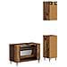 Set di armadietti da bagno in 3 pezzi ZWOLLE Legno antico - Foto miniatura 4