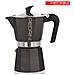 Caffettiera 3 Tazze Moka Kaffettiera In Alluminio Antracite Ergonomica Pedrini - Foto miniatura 1