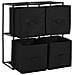 Armadietto con 4 Cesti in Tessuto Nero 63x30x71 cm Acciaio - Foto miniatura 4