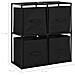 Armadietto con 4 Cesti in Tessuto Nero 63x30x71 cm Acciaio - Foto miniatura 7