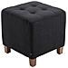 Poggiapiedi Divano Pharao - Sgabello Pouf Capitonné Imbottito in Tessuto I Sgabello Basso Salotto Piedini in Legno I Sgabello Quadrato da Sala 45x45 cm I Pouf Design Salotto Nero - Foto miniatura 1