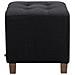 Poggiapiedi Divano Pharao - Sgabello Pouf Capitonné Imbottito in Tessuto I Sgabello Basso Salotto Piedini in Legno I Sgabello Quadrato da Sala 45x45 cm I Pouf Design Salotto Nero - Foto miniatura 3