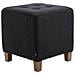 Poggiapiedi Divano Pharao - Sgabello Pouf Capitonné Imbottito in Tessuto I Sgabello Basso Salotto Piedini in Legno I Sgabello Quadrato da Sala 45x45 cm I Pouf Design Salotto Nero - Foto miniatura 2
