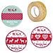 3 Masking Tape Di Natale Scandinavo Rosso E Bianco + Washi Tape Dorato - Foto miniatura 1