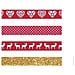 3 Masking Tape Di Natale Scandinavo Rosso E Bianco + Washi Tape Dorato - Foto miniatura 2