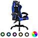 Sedia Da Gaming Con Luci A Led Rgb Blu E Nera In Similpelle - Foto miniatura 1