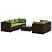 Set Divani Da Giardino 6 Pz Con Cuscini In Polyrattan Marrone - Foto miniatura 1