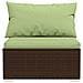 Set Divani Da Giardino 6 Pz Con Cuscini In Polyrattan Marrone - Foto miniatura 7