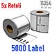 5x Rotolo Etichette Bianco Compatibile Dymo 11354 - 57 X 32 Mm 5000 Label - Foto miniatura 1