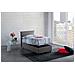 Letto Singolo Brunella, Letto Contenitore Con Rivestimento In Tessuto, 100% Made In Italy, Apertura Frontale, Con Materasso Cm 80x190 Incluso, Grigio - Foto miniatura 2