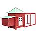 Pollaio Con Casetta Nidificazione Rosso 190x72x102 Cm In Abete - Foto miniatura 1